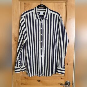 Paul Smith Navy and White Striped Shirt